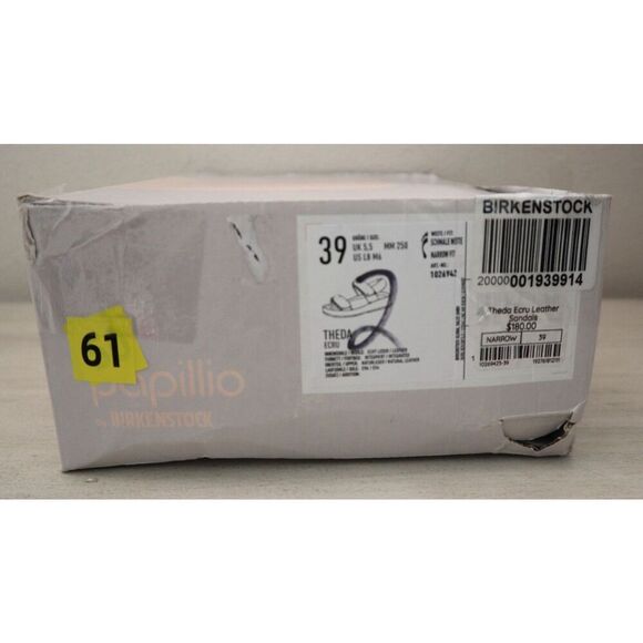 Papillio x Birkenstock Women's EUR 39 US 8 Ecru Leather Theda Wedge Sandals - Picture 13 of 13